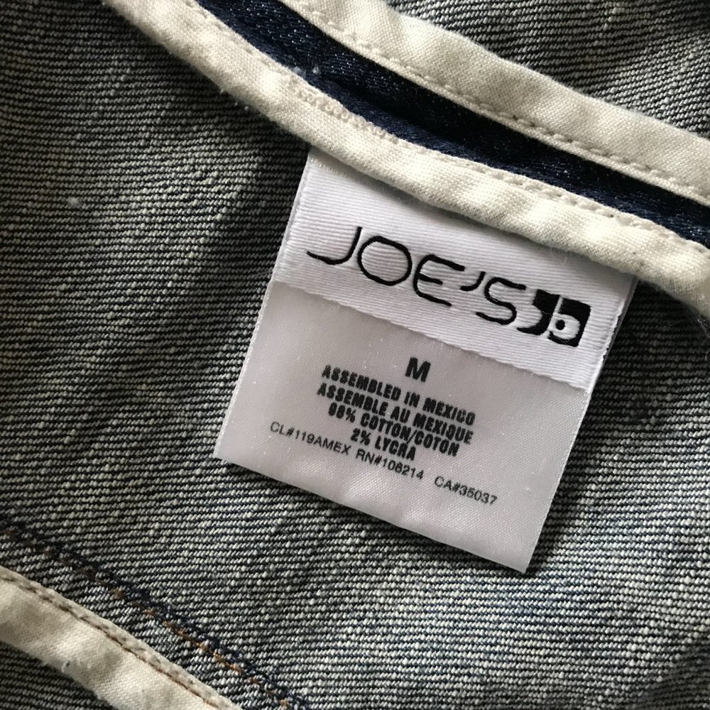 Joe's Jean Jacket Denim Womens Medium Blue Button Down Long Sleeve Cotton Collar - Picture 5 of 15
